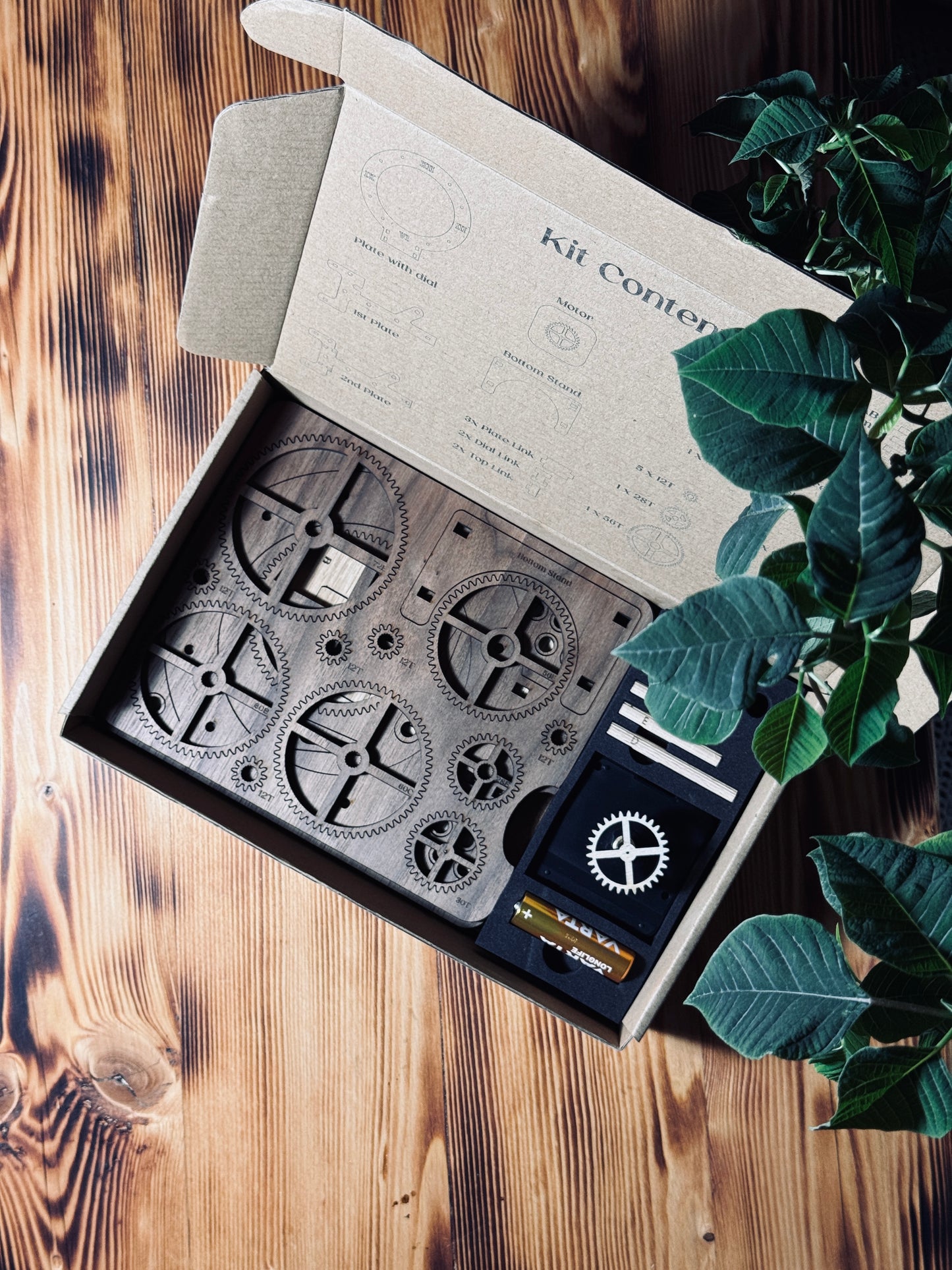 Steampunk lesena ura – DIY komplet | Funkcionalna mehanska umetnost